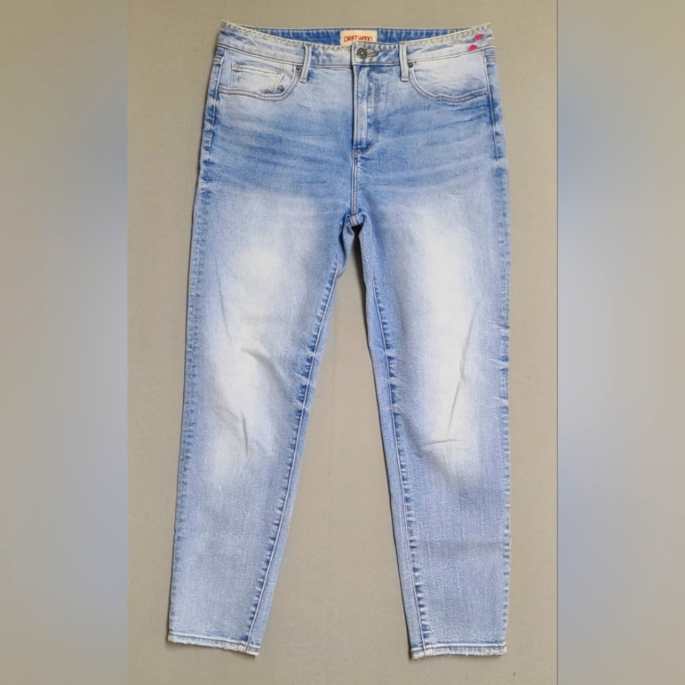 Driftwood Women's Jeans Size 29 Blue Embroidered High-rise Skinny Denim